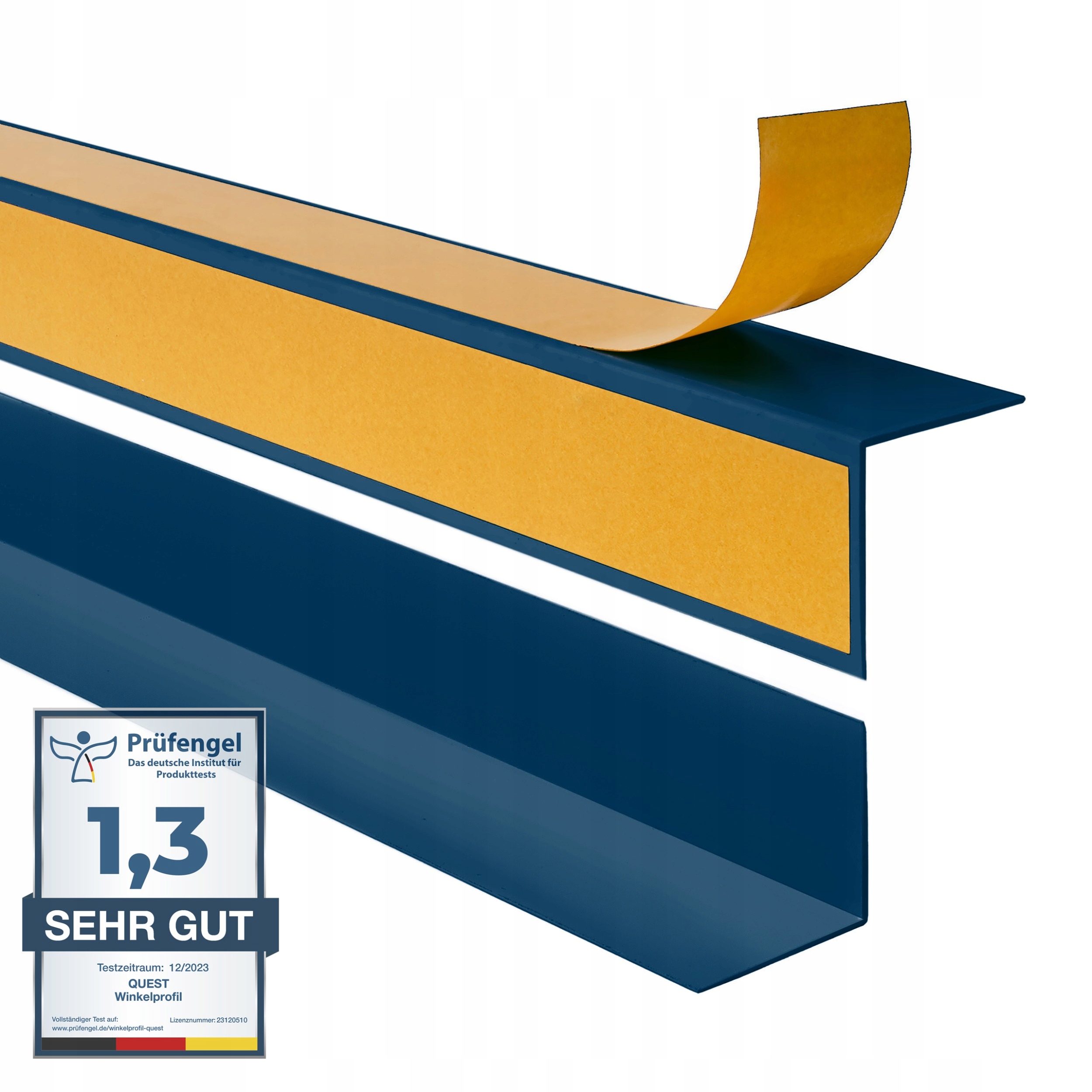 Pvc uholník tvrdý lepený na vonkajšej strane, tmavomodrý, 15x15 mm, 100