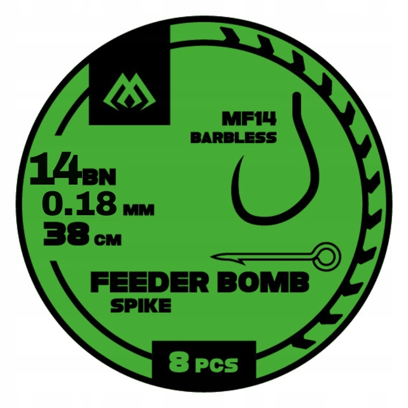 Mikado Przypony Feeder Bomb MF14 z Igłą bezzadziorowe rozm. 14 żyłka