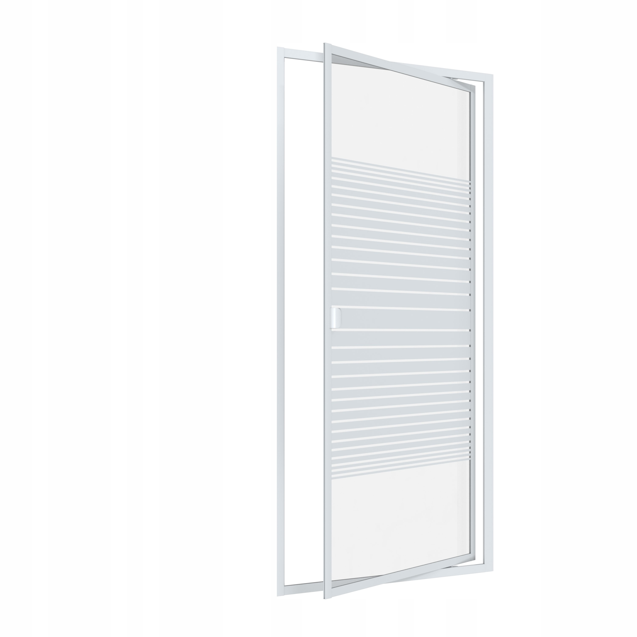 Drzwi prysznicowe wnękowe Red Shark 80 BIAŁE PASY Linia bela