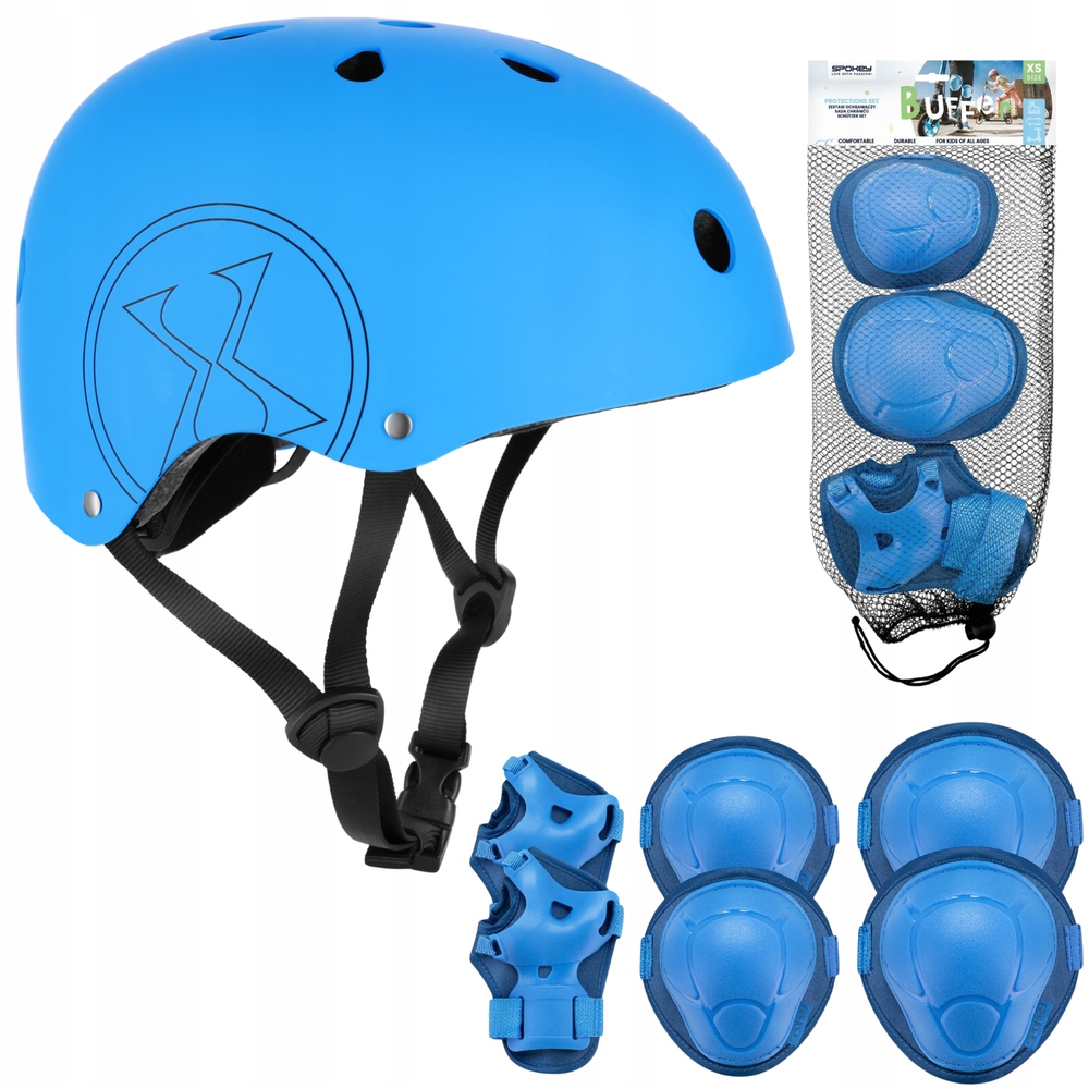 Kask Rowerowy Dziecięcy Z Regulacją Ochraniacze Komplet Na Deskorolkę S