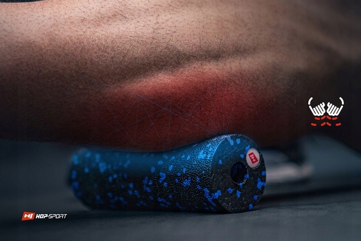 ROLLER MINIWAŁEK DO MASAŻU MIĘŚNI DAMSKI HOP-SPORT CZARNY RÓŻOWY 15 cm Średnica 5.3 cm