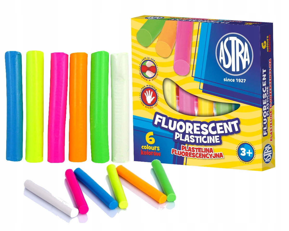 Astra plastelina fluorescencyjna 6 kol