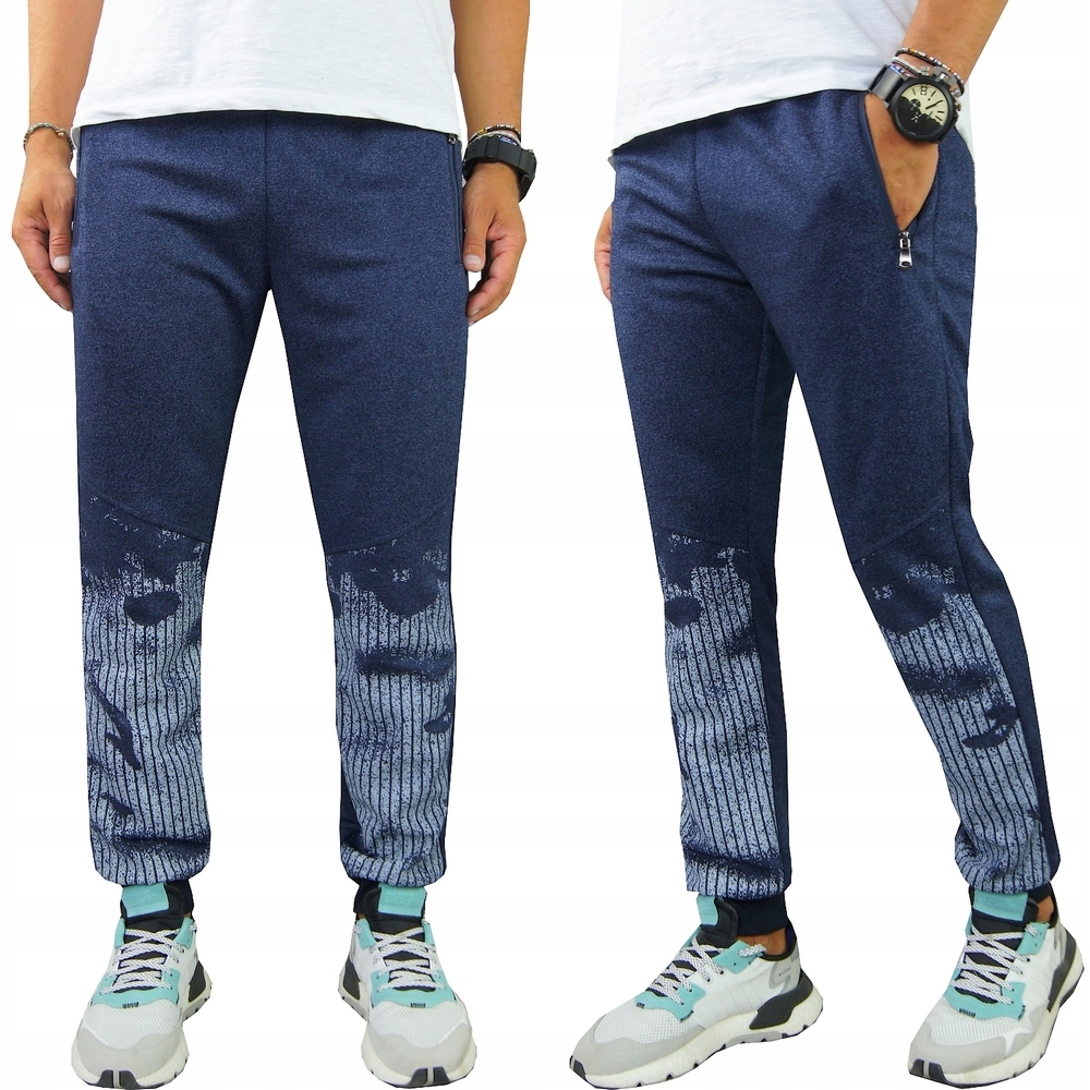 

Męskie Spodnie Dresowe Joggery zamek GN163 XL/XXL