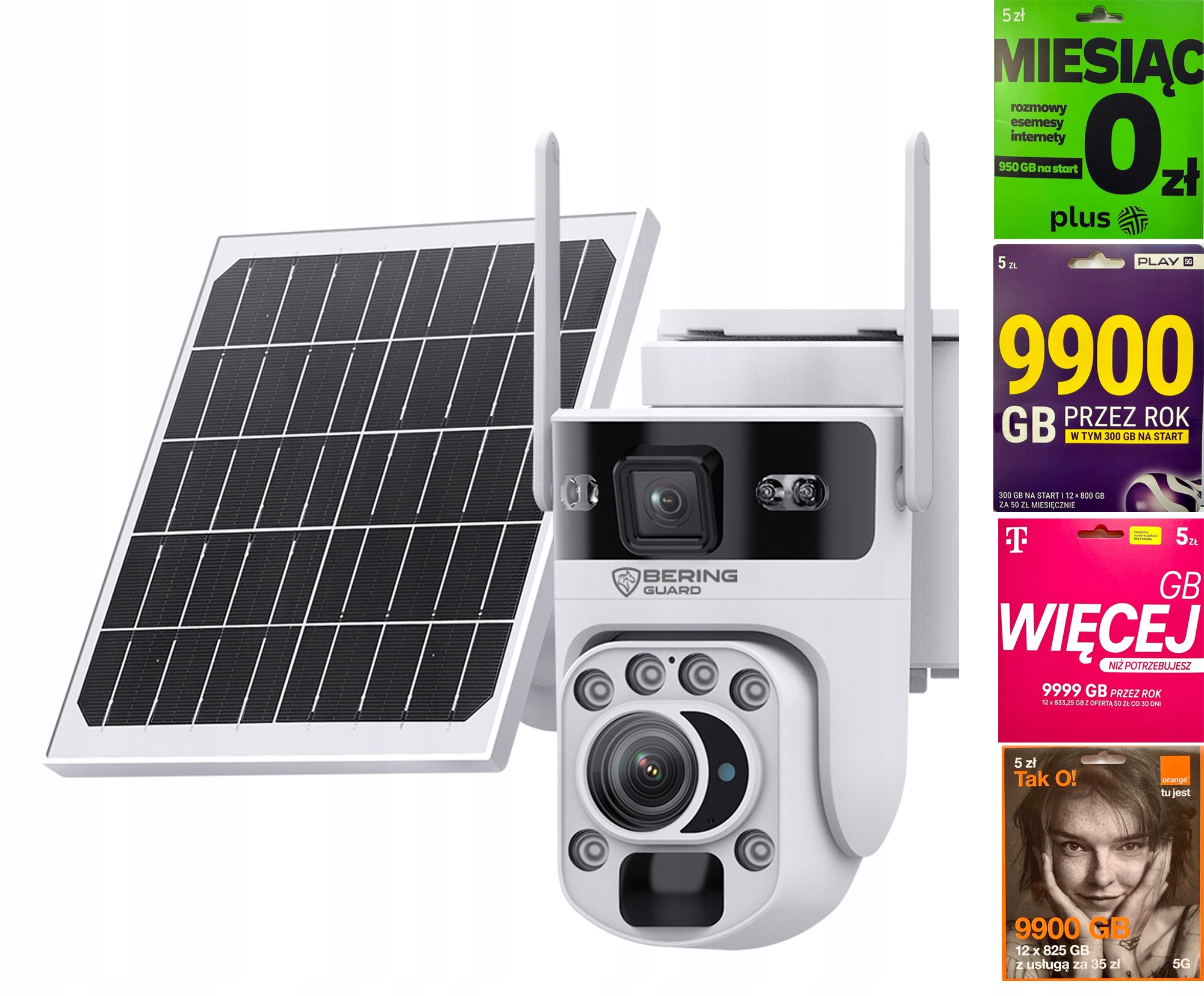 Kamera Gsm Sim karta Dvojitá otočná Solar Živý náhled obrazu Zoom x36