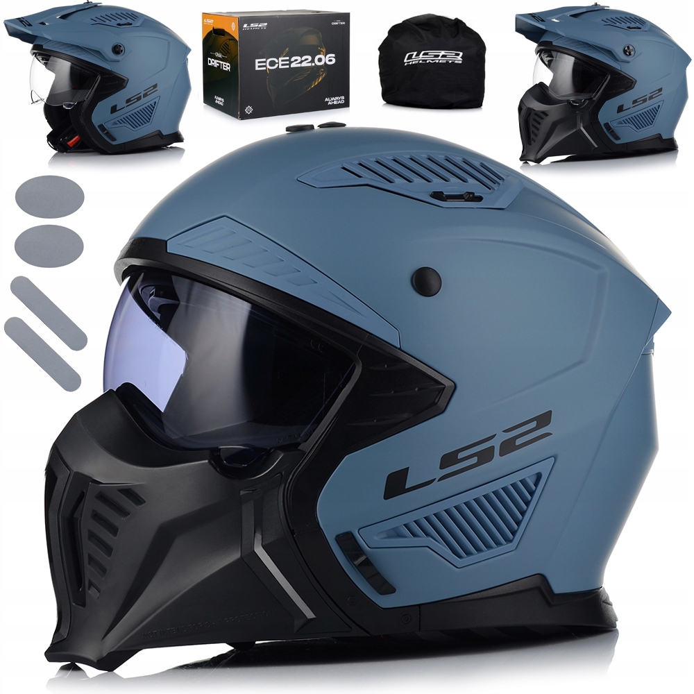 Motocyklová Prilba 4v1 LS2 OF606 Misty Odnímateľná Čepeľ Strieška 2x Sklo