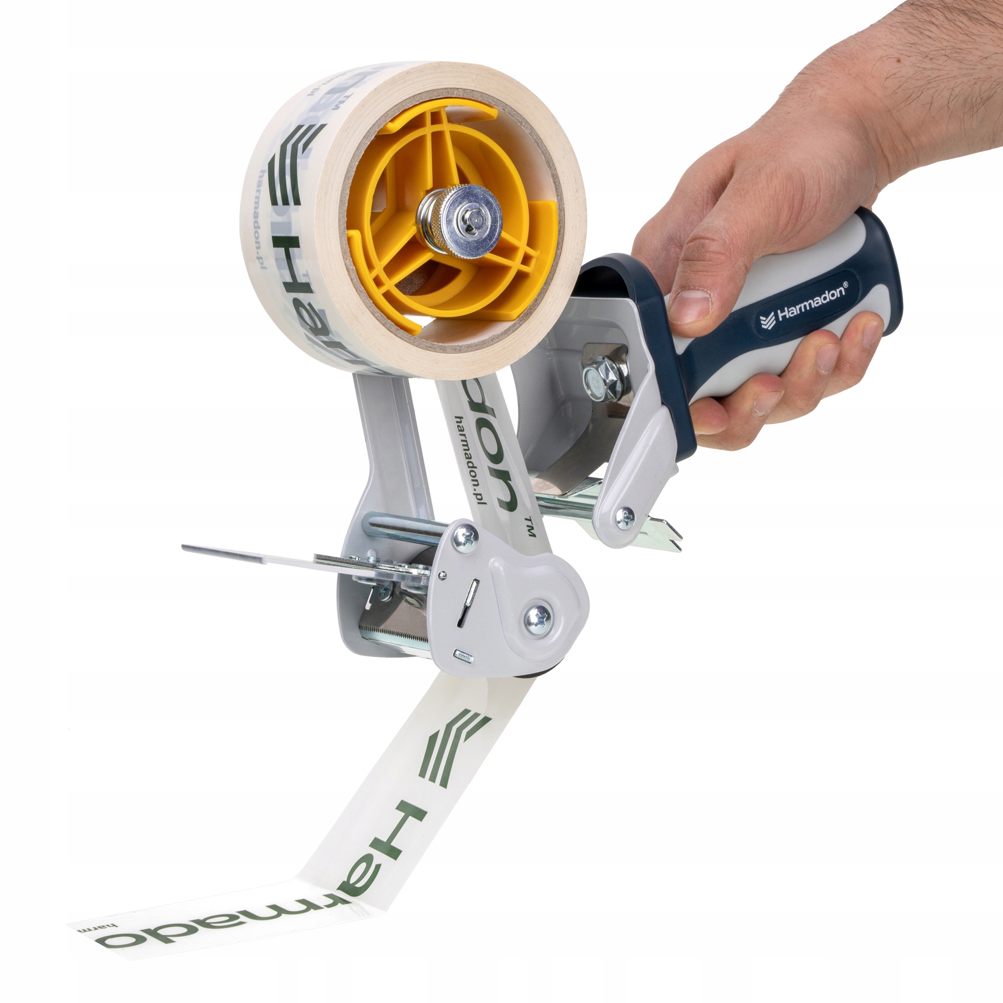 DYSPENSER DO TAŚMY PAKOWEJ HARMADON GFC 828 ZAKLEJARKA DO TAŚM APLIKATOR Maksymalna szerokość taśmy 50 mm