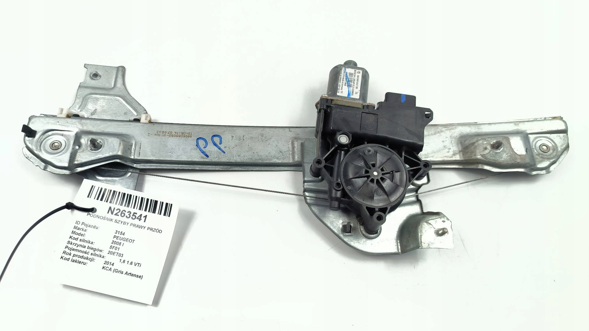 window regulator right front EU 9806081780 PEUGEOT 2008 and