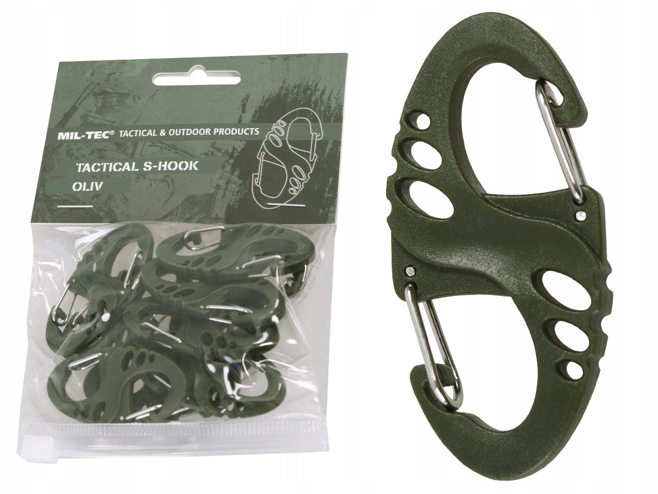 

Mil-tec S-hook Karabińczyk 10 szt Lekki Olive