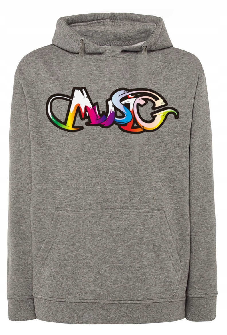 Mikina s barevným potiskem nápis Music Hudba vel. L