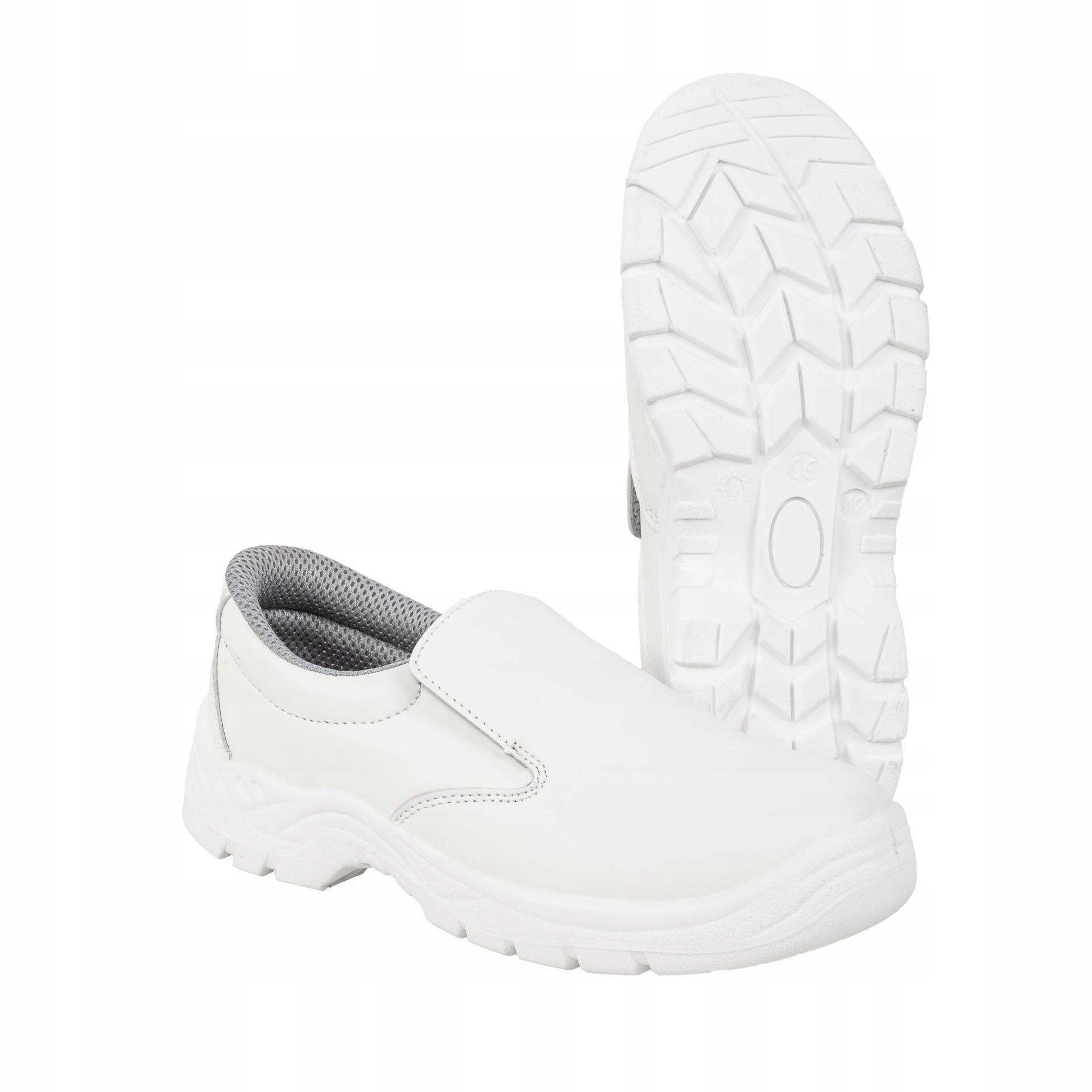 Trzewiki robocze buty białe z podnoskiem ochronne antypoślizgowe rozmiar 38