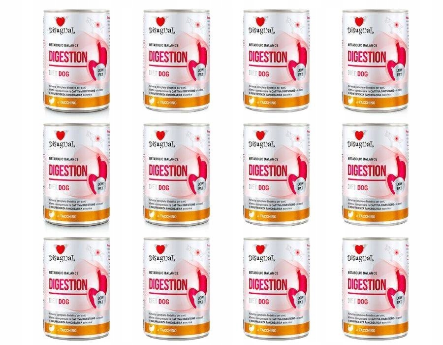 Disugual pro psy Vlhká pankreatická dieta Digestive Low Fat Krůta 12 x 400 g