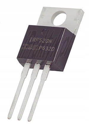 IRF520N N-ch MOSFET 100V/9,7A, jak Tranzystor NPN