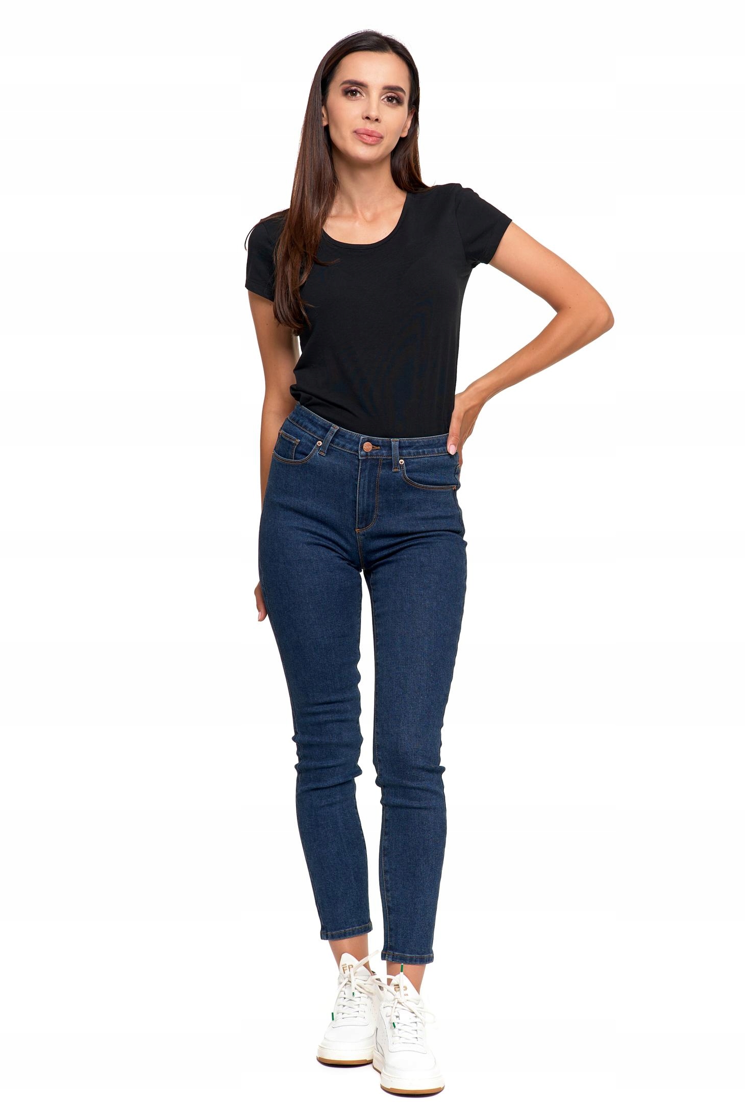 Spodnie Jeansowe Damskie Jeansy Skinny Wysoki Stan Wygodne MORAJ r. 44 Rozmiar 44