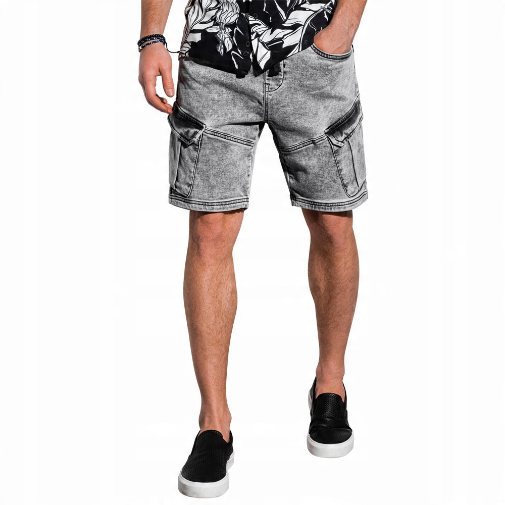 

Krótkie spodenki męskie jeansowe W220 szare M