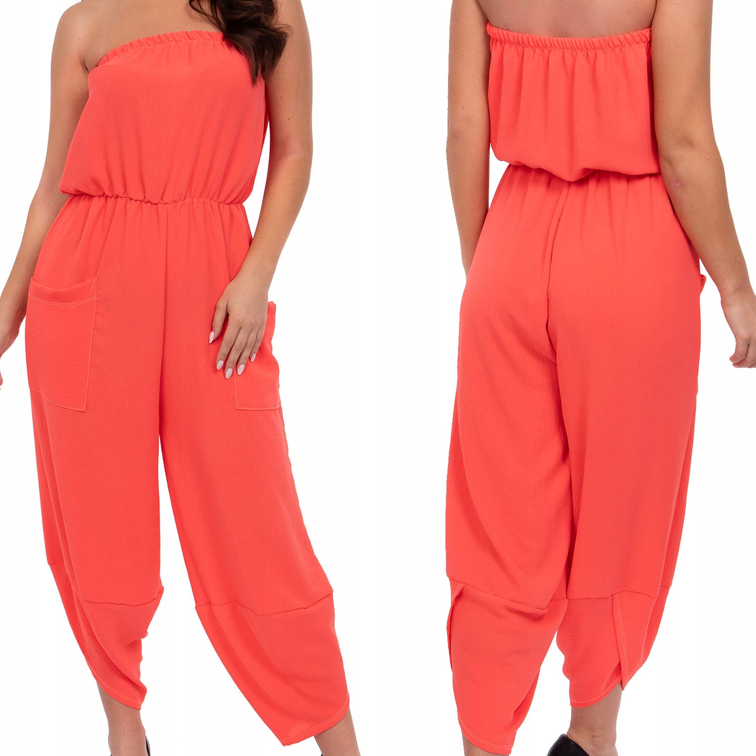 319_L_LETNI ZWIEWNY LUŹNY ELEGANCKI KOMBINEZON ODKRYTE RAMIONA