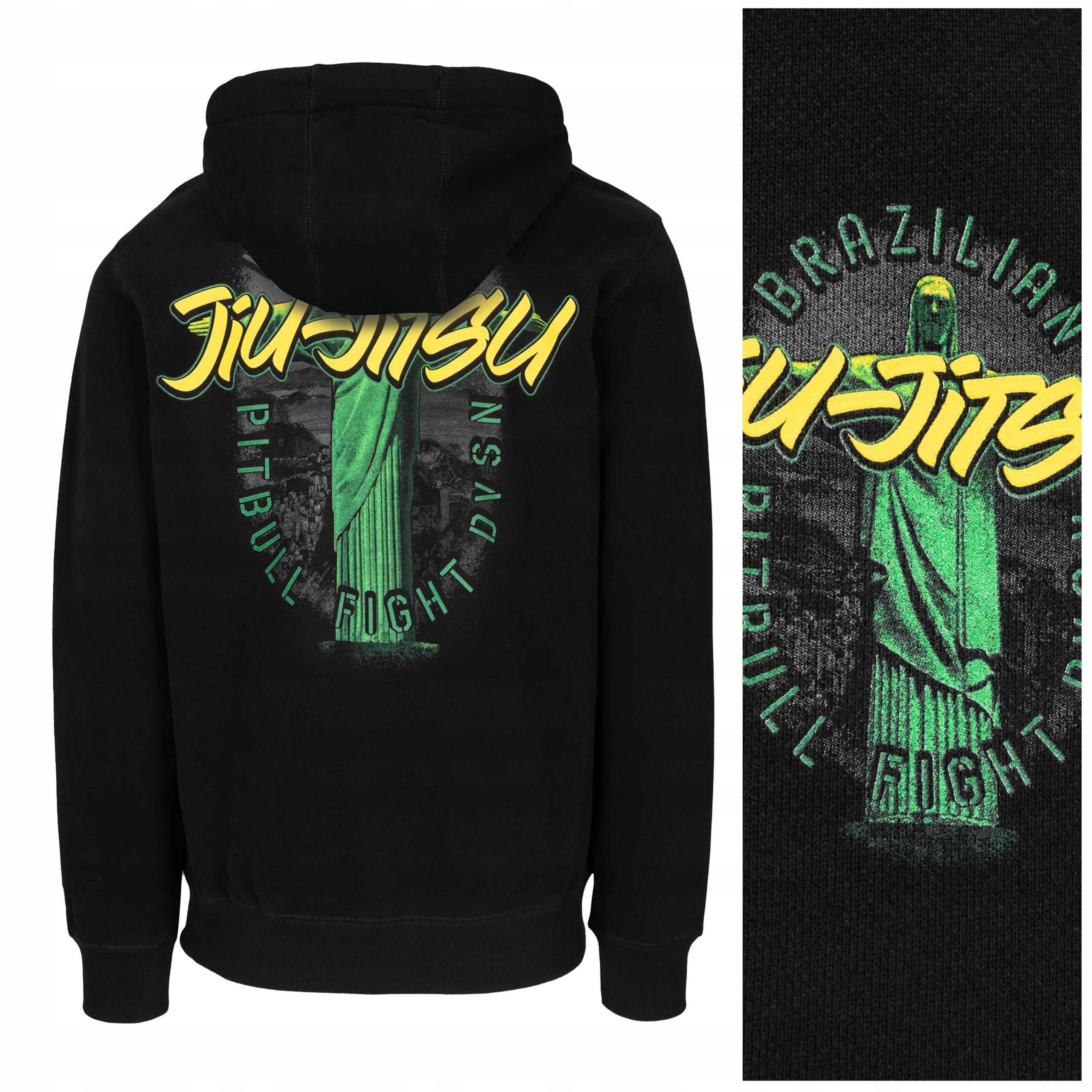 Pánská mikina s kapucí Pit Bull "bjj Fight Dvsn" vel. XXL černá