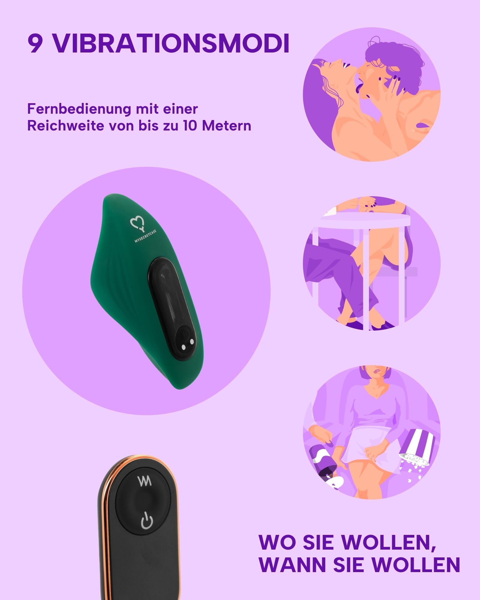 MYSECRETCASE Mini Wibrator Zdalny Cichy Stymulator Klitorisu Dla Par — miniatura 2