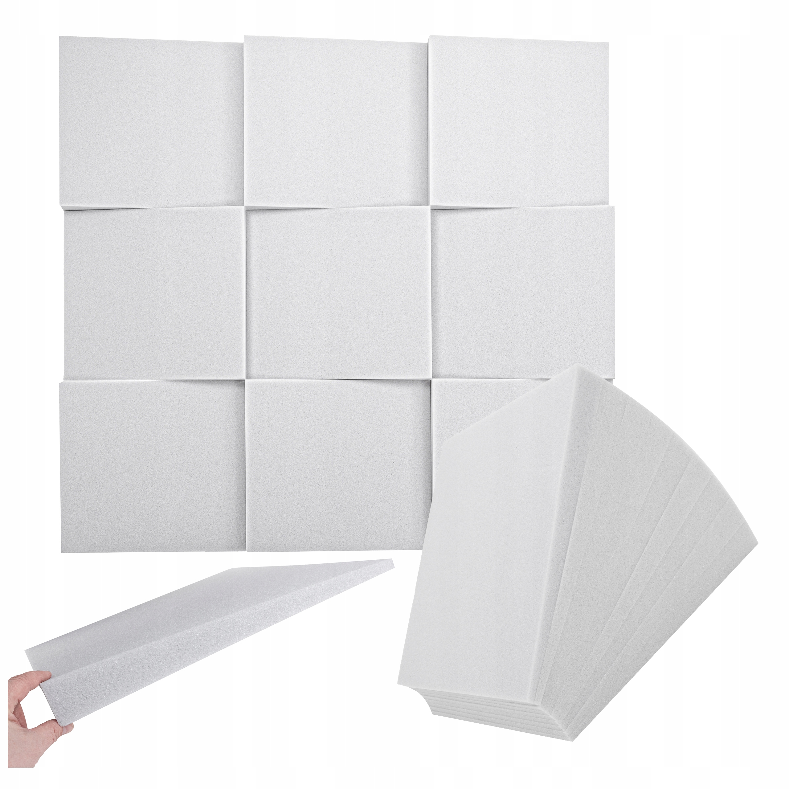 Akustické panely Klin 3D 50x50x5 cm šikmé, zajímavé uspořádání interiéru 2,25 m2