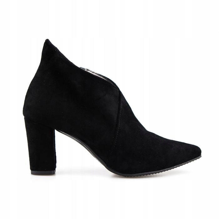 Černé Módní Elegantní Kotníkové Boty Semiš Optimo 38