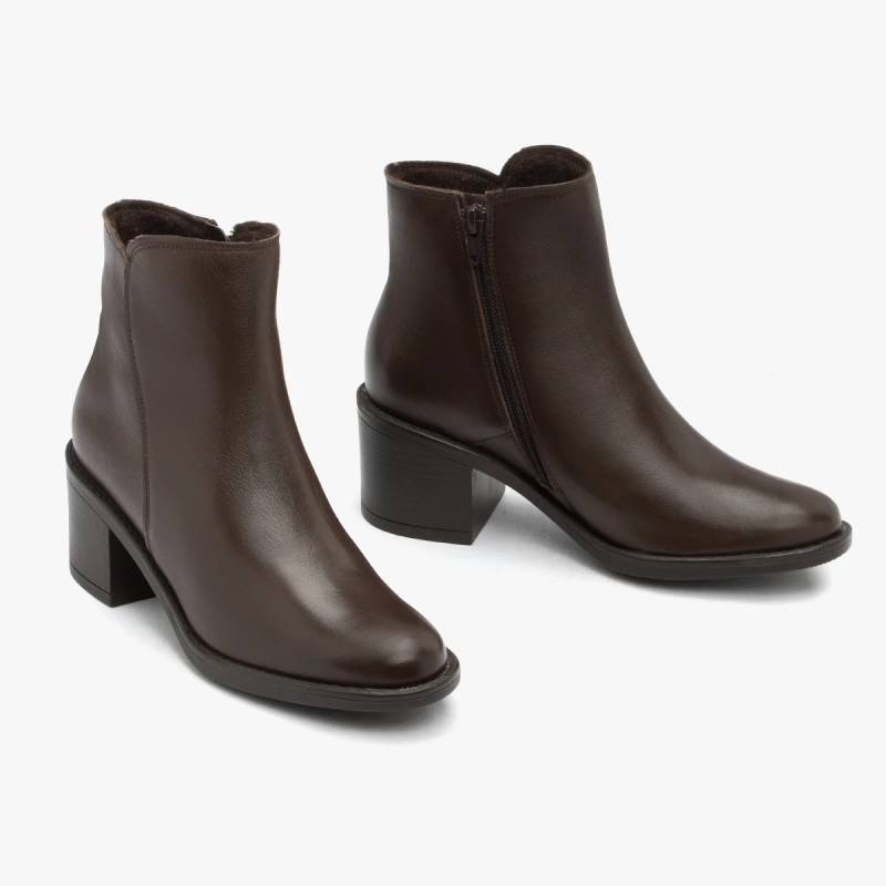 Ryłko 5PVH5 V 9RM tmavě hnědé kotníkové boty vel.36 sloupek kůže Kochland Sleva