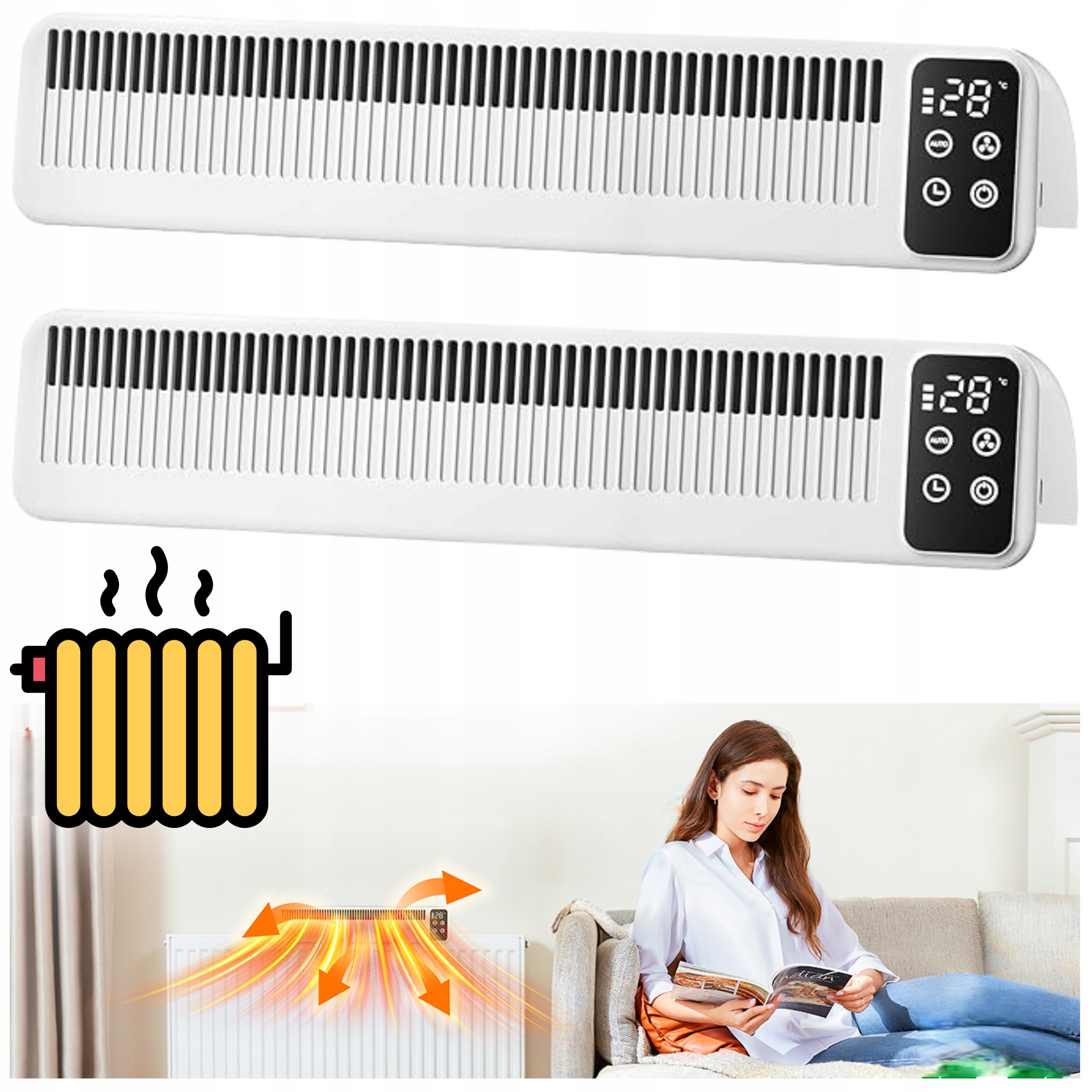 Ventilátor Na Fúkanie Na Radiátor Vykurovací Cylkulátor Vzduchu Výkonný 2 Ks