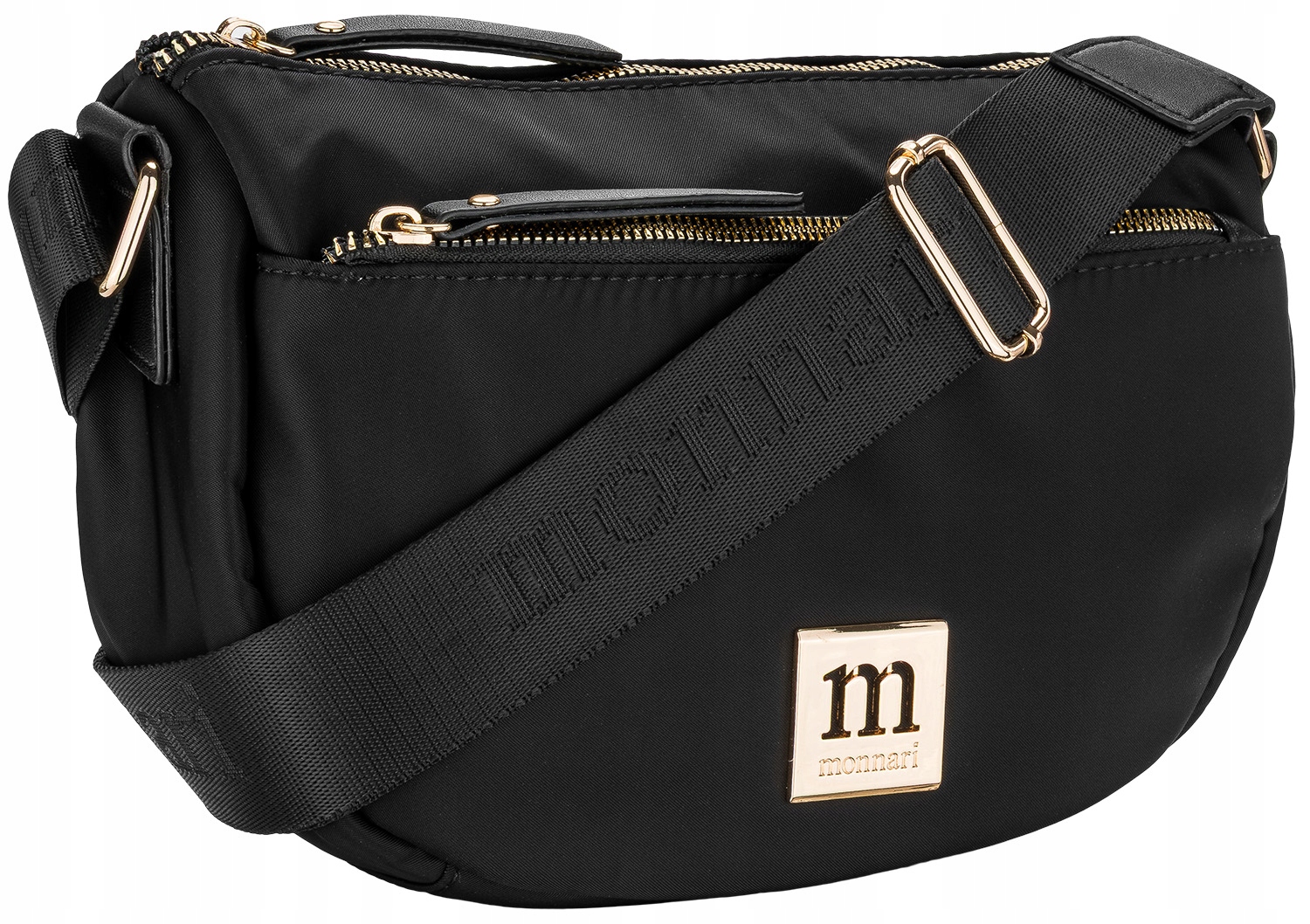 Monnari Torebka Damska Listonoszka Wodoodporna Czarna Długi Pasek Premium