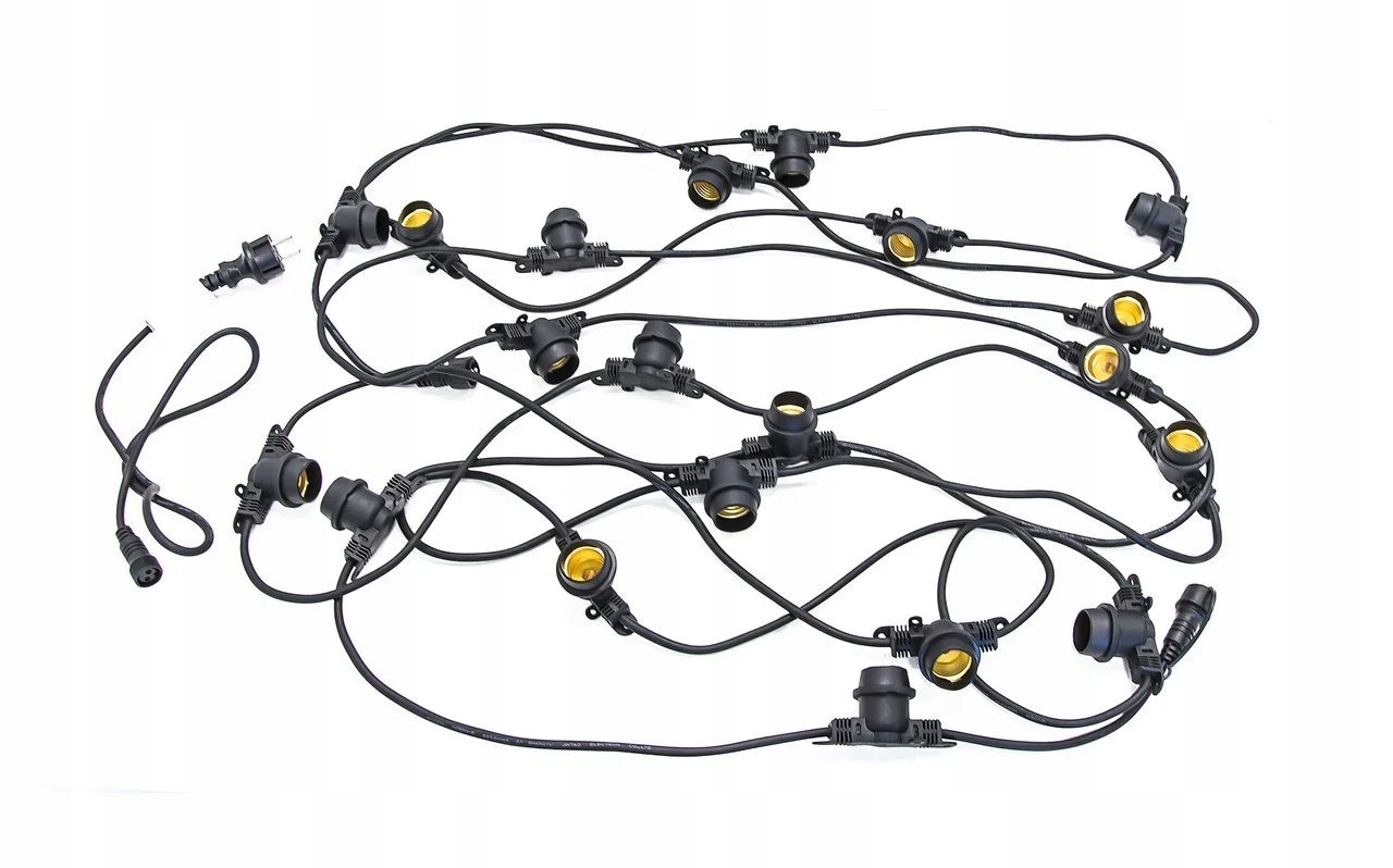 Zahradní girlanda pro Led žárovky Mimosa černá 10 m 20xE27 IP44 Kobi