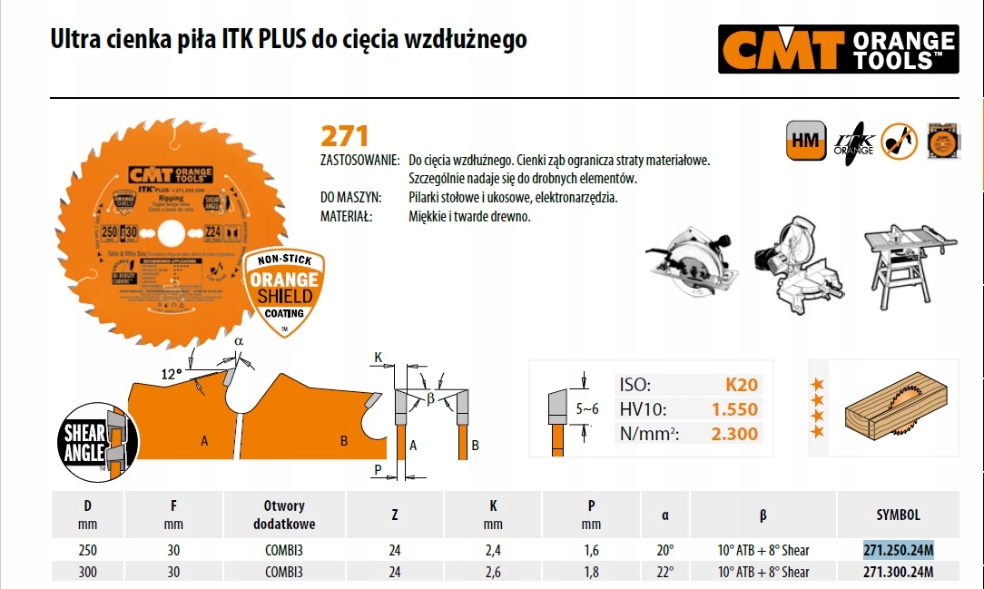 Cmt Pila Itk D=250 F=30 Z=24N K=2,4/1,6