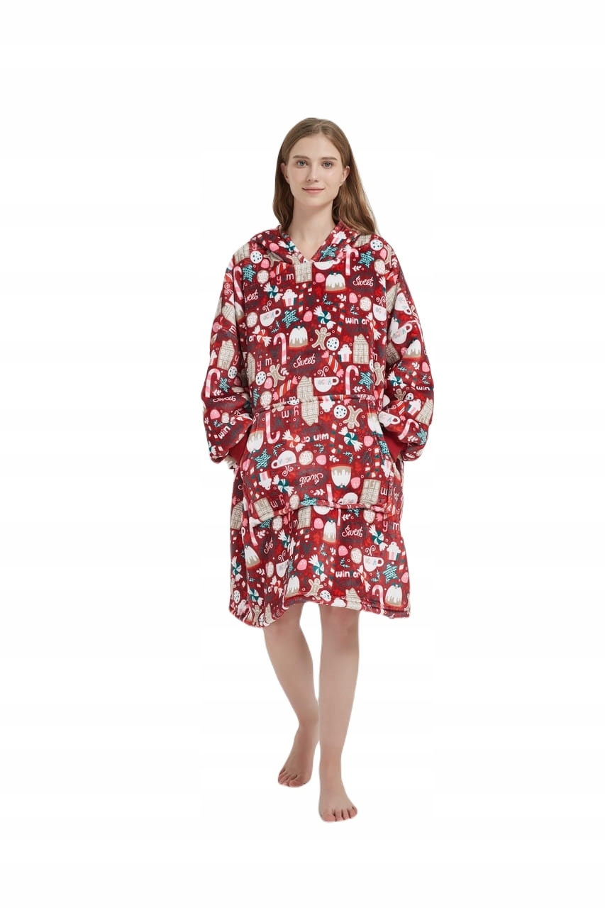 Mikinová Deka s kapucí Sherpa Hoodie X-mass