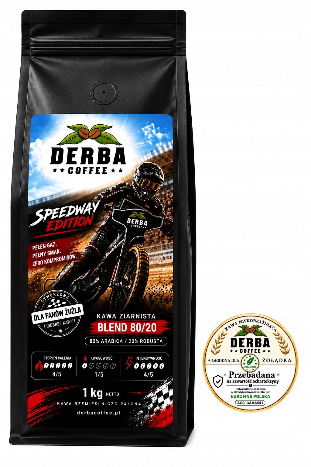 Káva zrnková Speedway 1 kg Čerstvě pražená 80/20 Silná, nízkodráždivá