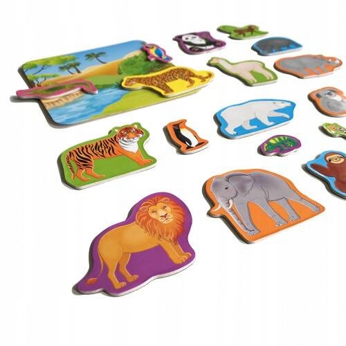 ZESTAW MAGNETYCZNY ZOO Z TABLICĄ MAGNESY UKŁADANKA ROTER KAFER Liczba elementów 0