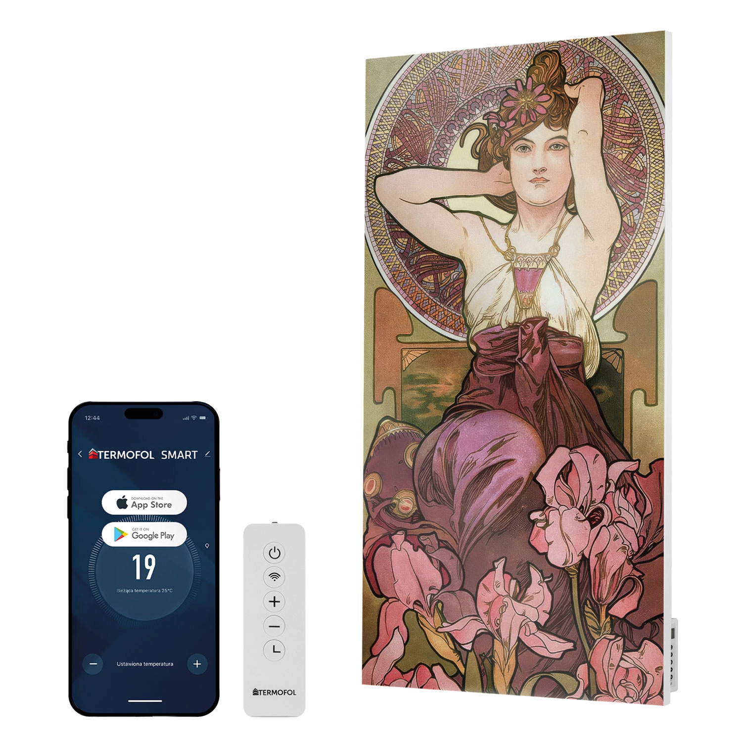 Infračervený ohrievač Ušľachtilé kamene ametyst 700 W 120x60 cm WiFi
