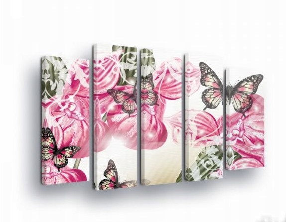 Obraz 150x100 Ružové kvety motýle jemnosť jar abstrakcia flóra