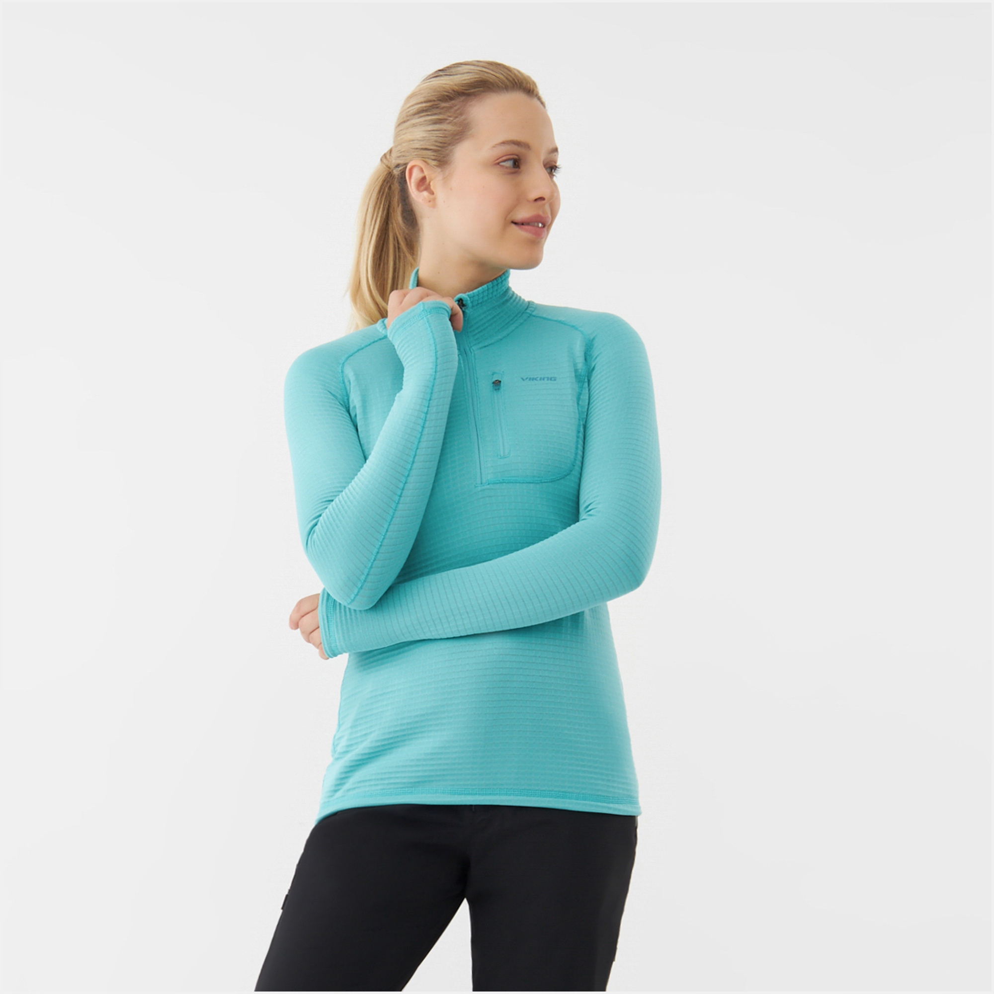 Bluza techniczna trekkingowa damska Viking Admont turkusowa L