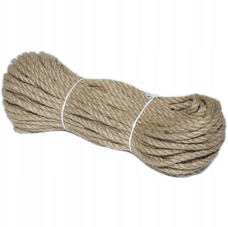 LINA JUTOWA 12mm x 50m - ozdobna kręcona naturalna, powróz, sznur jutowy Stan opakowania oryginalne