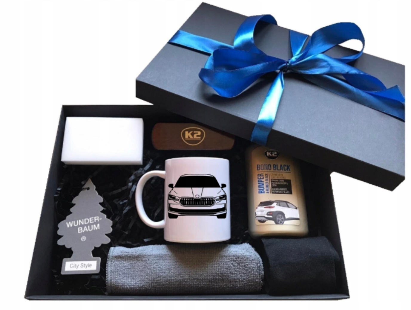 Dárek box na hrnek pro řidiče auta Škoda – sada doplňků pro něj