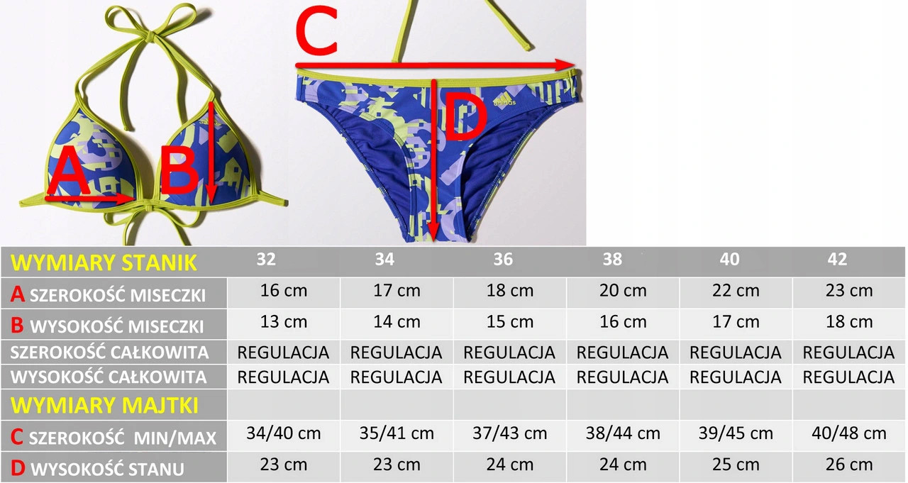 ADIDAS DAMSKI STRÓJ KĄPIELOWY DWUCZĘŚCIOWY BASEN Marka adidas