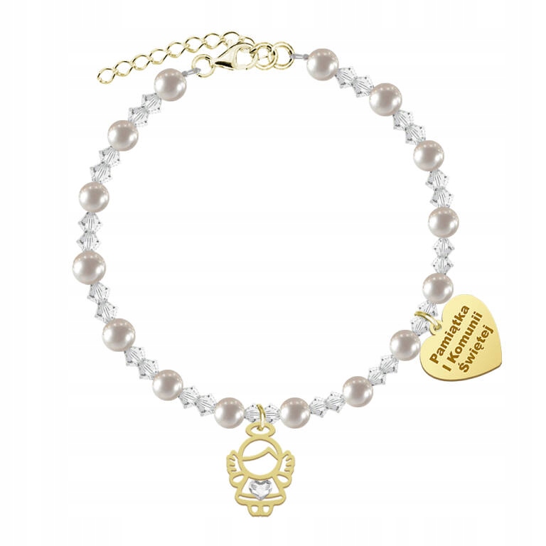 

Pozłacana Bransoletka z Aniołkiem Grawer