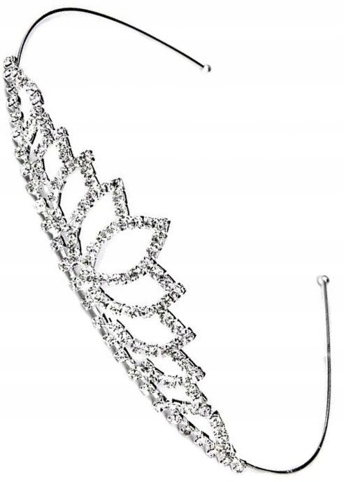 

Diadem opaska włosów cyrkonie Ślub Srebrna Korona