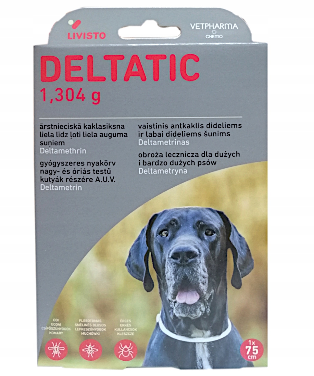 Deltatic Obroża Przeciwko Kleszczom Dla Psów 75CM