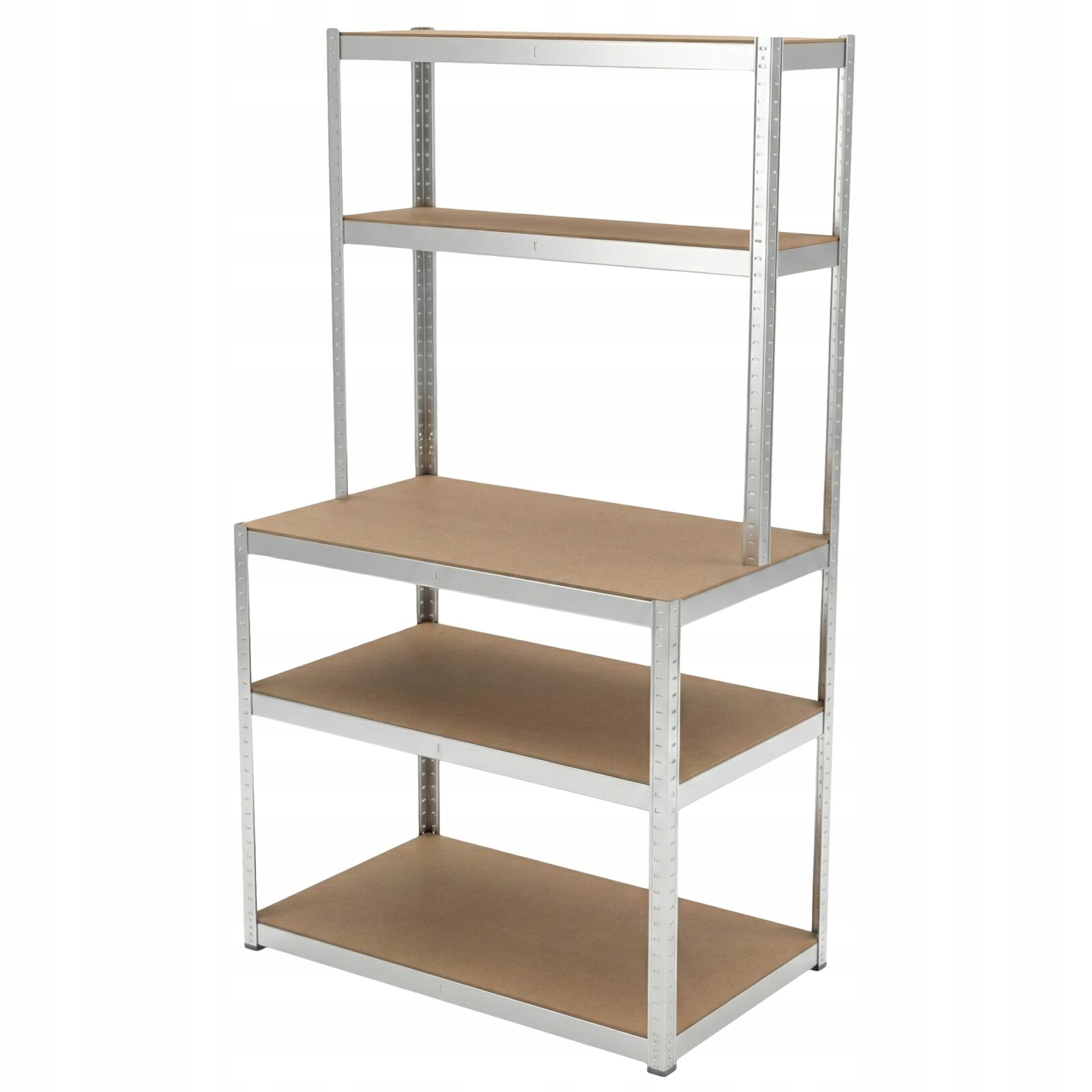 Regál S Pracovní Deskou 5P, 180×100×60×30, 175 Kg, Ocymetal Snap-in Sh