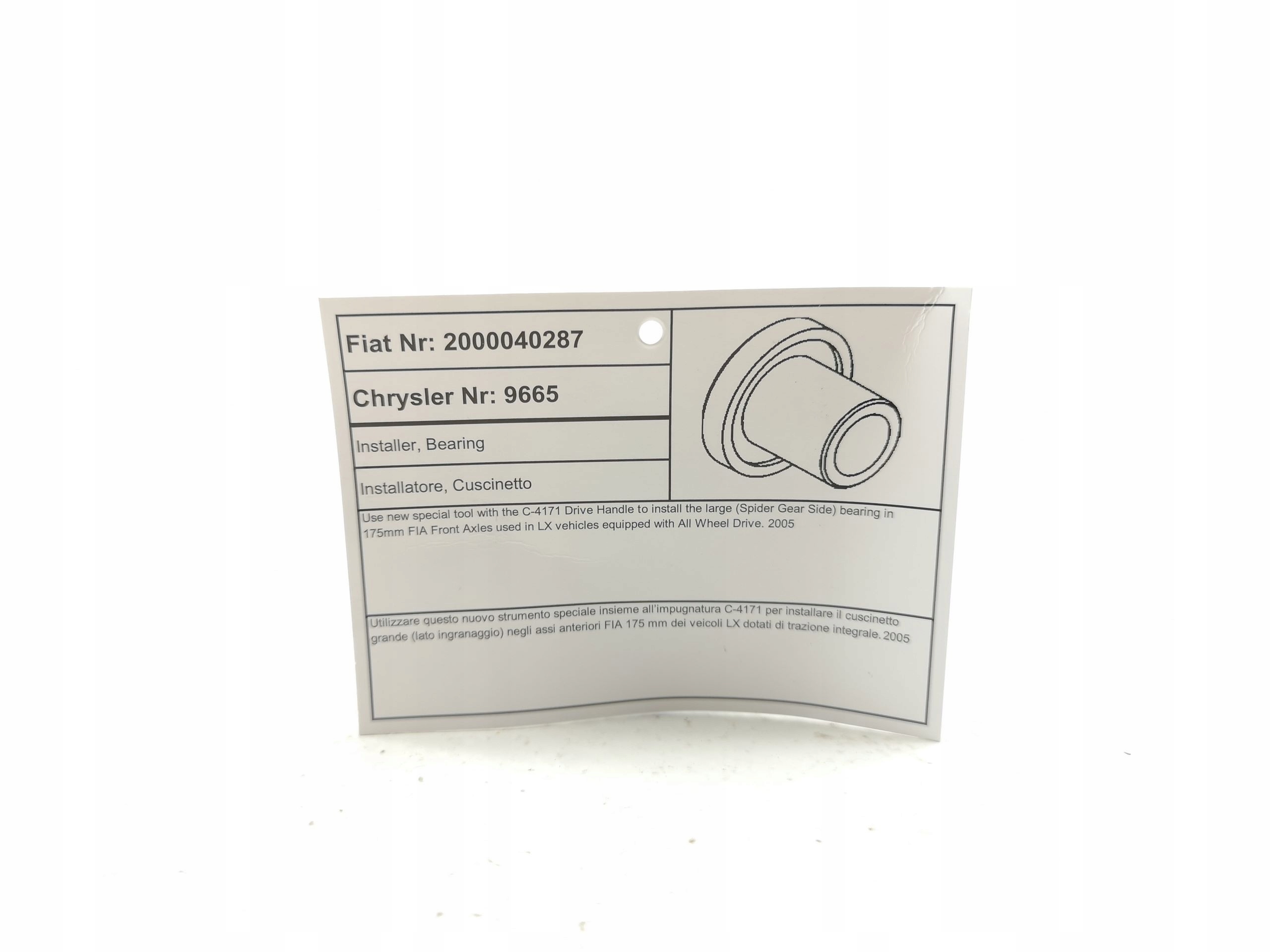 NARZEDZIE DO MONTARZU LOZYSKA front CHRYSLER / 2000040287