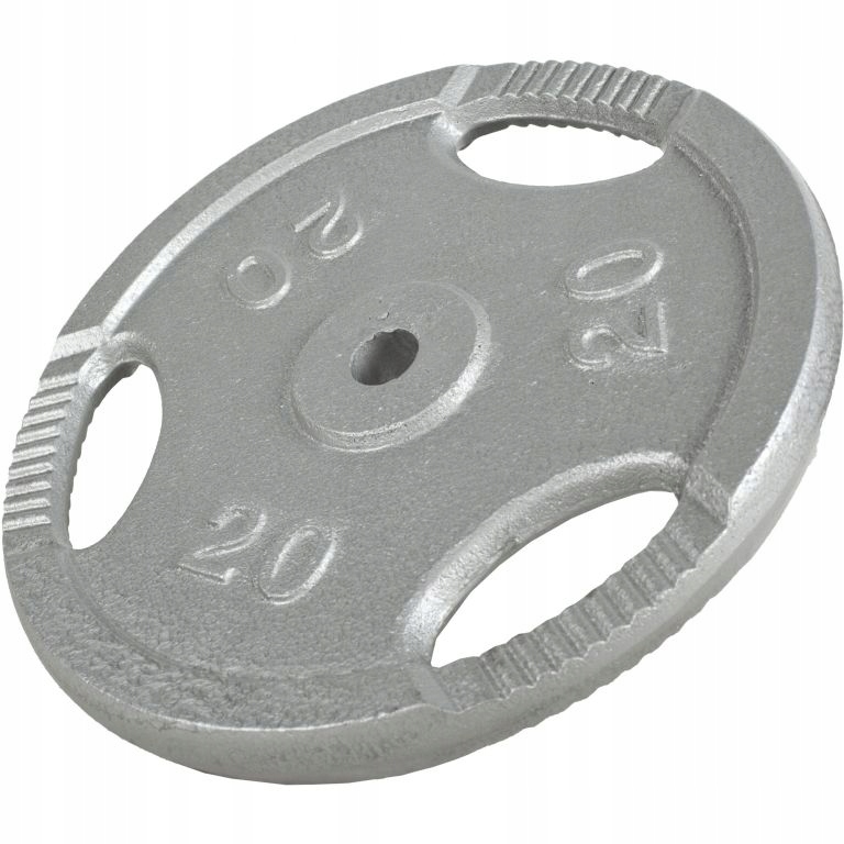 Gorilla Sports Litinový zátěžový kotouč, stříbrná, 20 kg