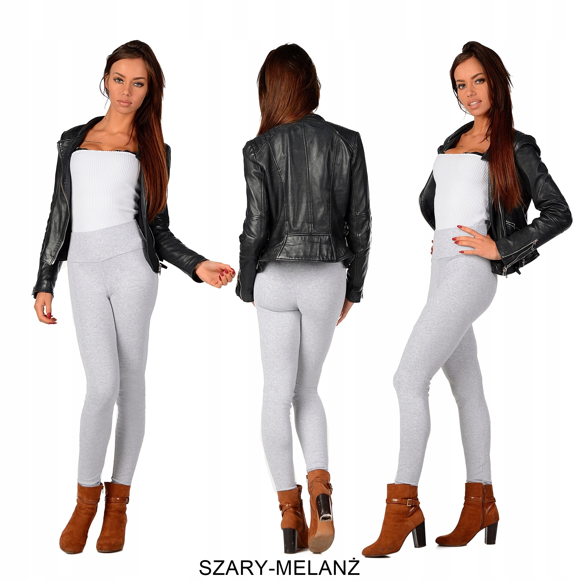 LEGGINSY WYSOKIM-STANEM JESIENNO-ZIMOWE P1Z L/40 Marka inna