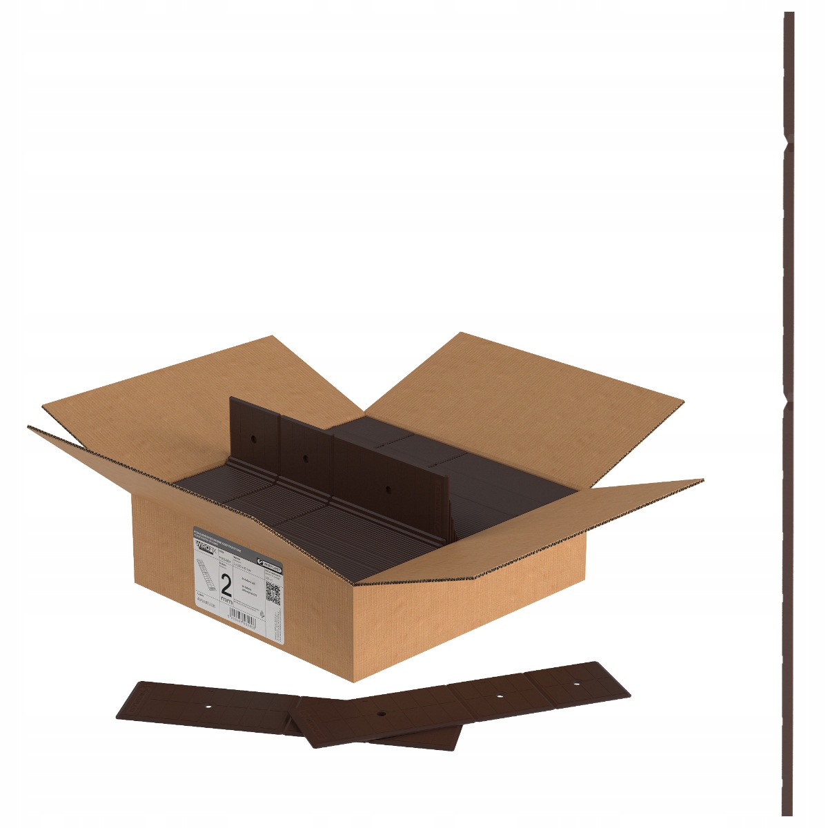 Podkładki dystansujące 2 mm Łamane poziomowanie domy szkieletowe 100 szt.