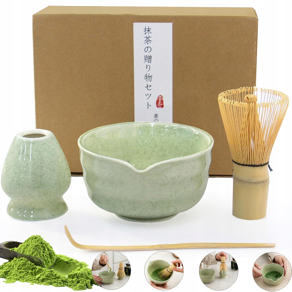 Levně Sada Na Matchu S Metlou Na Matchu Dárek Pro Milovníky Čaje 4V1