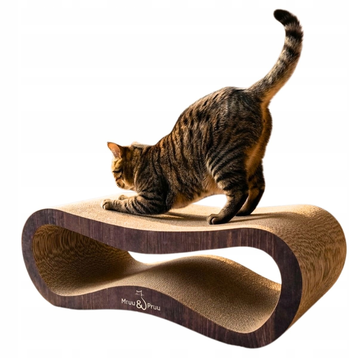 Levně Kartonové Škrabadlo Pro Kočky Velký Leon XXL Pelíšek 78x28x40 cm Mruu&Pruu