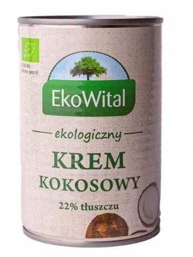 Levně 5 x EkoWital Kokosový krém 22% tuku Bio 400 ml