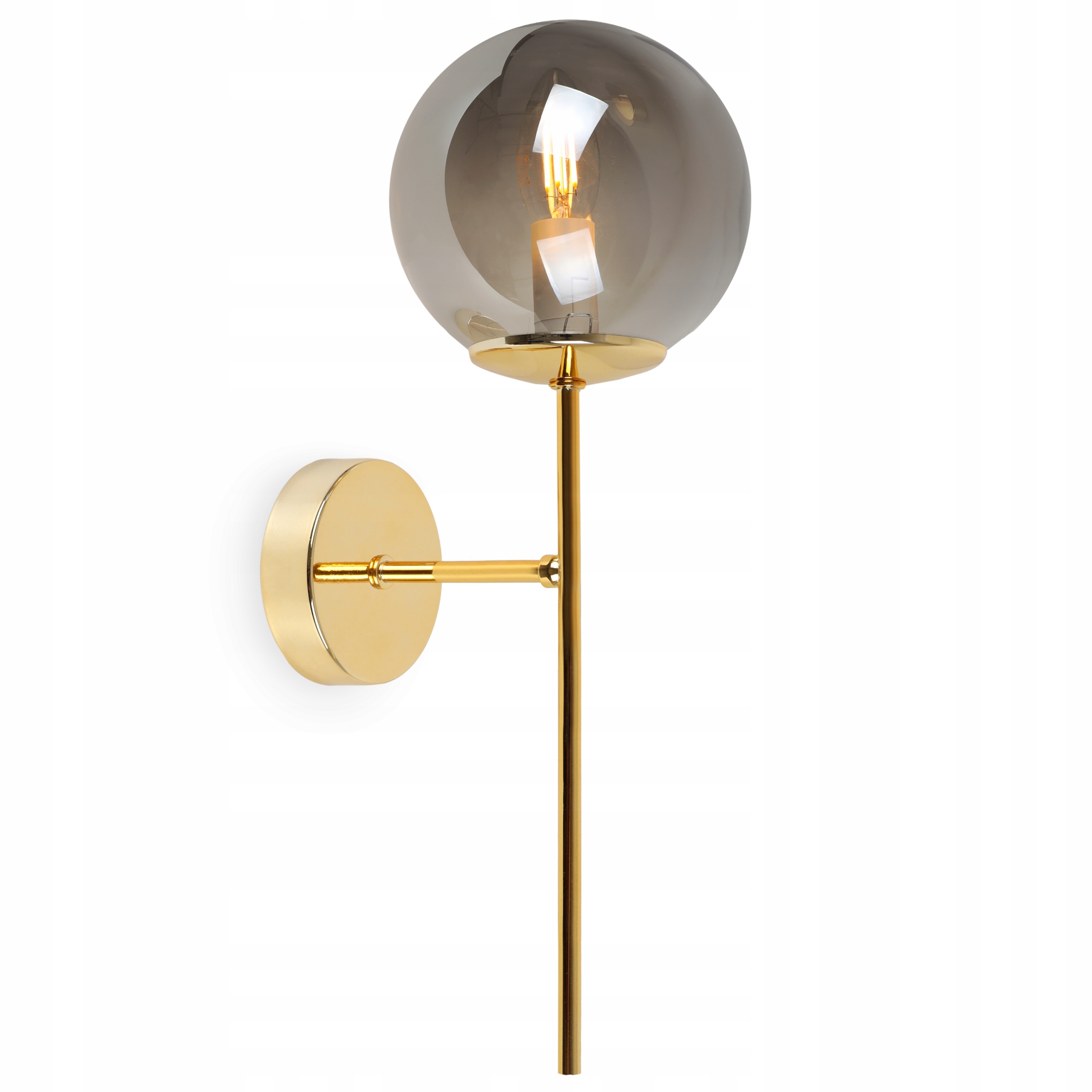 Nástěnná Lampa Zlatá Stropní Lampa Grafitová Skleněná Koule 45 CM