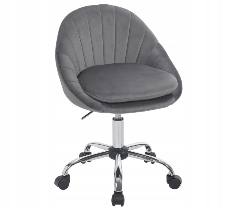 Fotel obrotowy krzesło biurowe Woltu 82x47,5x47,5 cm ciemny szary aksamit